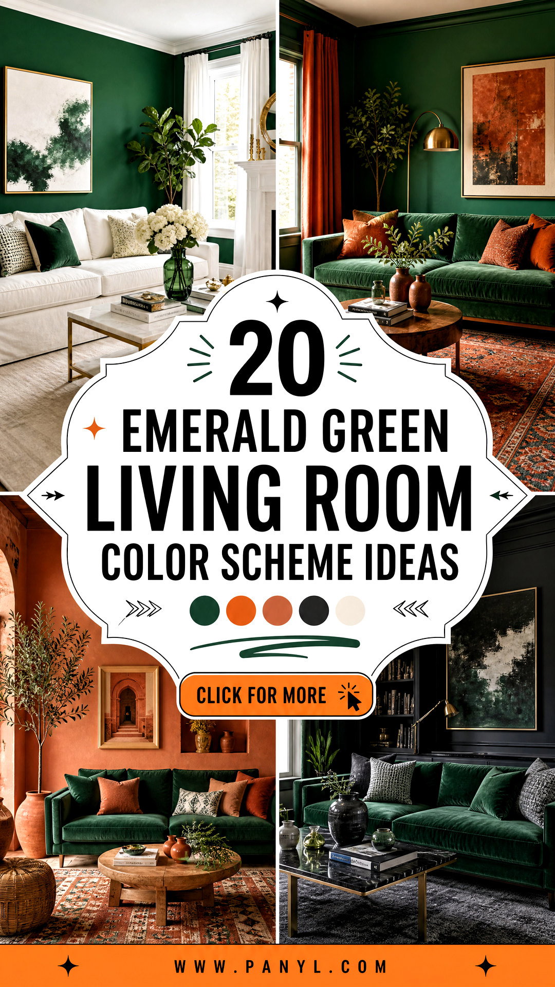 20 Emerald Green Living Room Color Scheme Ideas to Try - 20 Emerald Green Living Room Color Scheme Ideas to Try