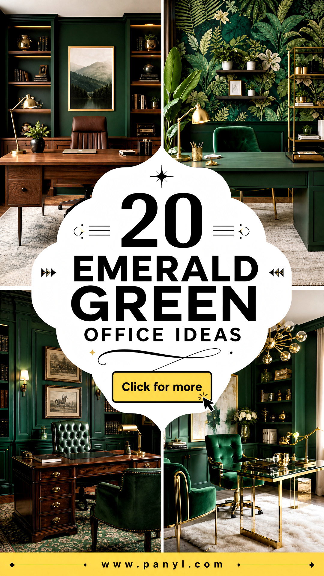 20 Emerald Green Office Ideas for a Focused Luxe Workspace - 20 Emerald Green Office Ideas for a Focused, Luxe Workspace