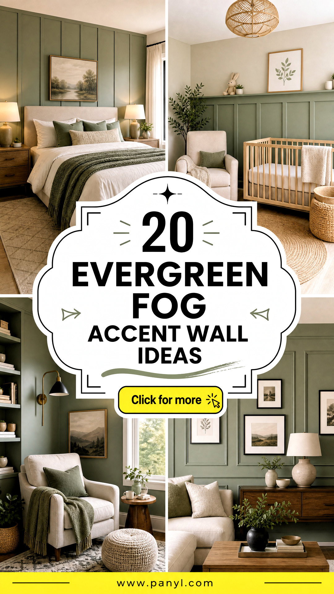 20 Evergreen Fog Accent Wall Ideas for Serene Modern Style - 20 Evergreen Fog Accent Wall Ideas for Serene Modern Style