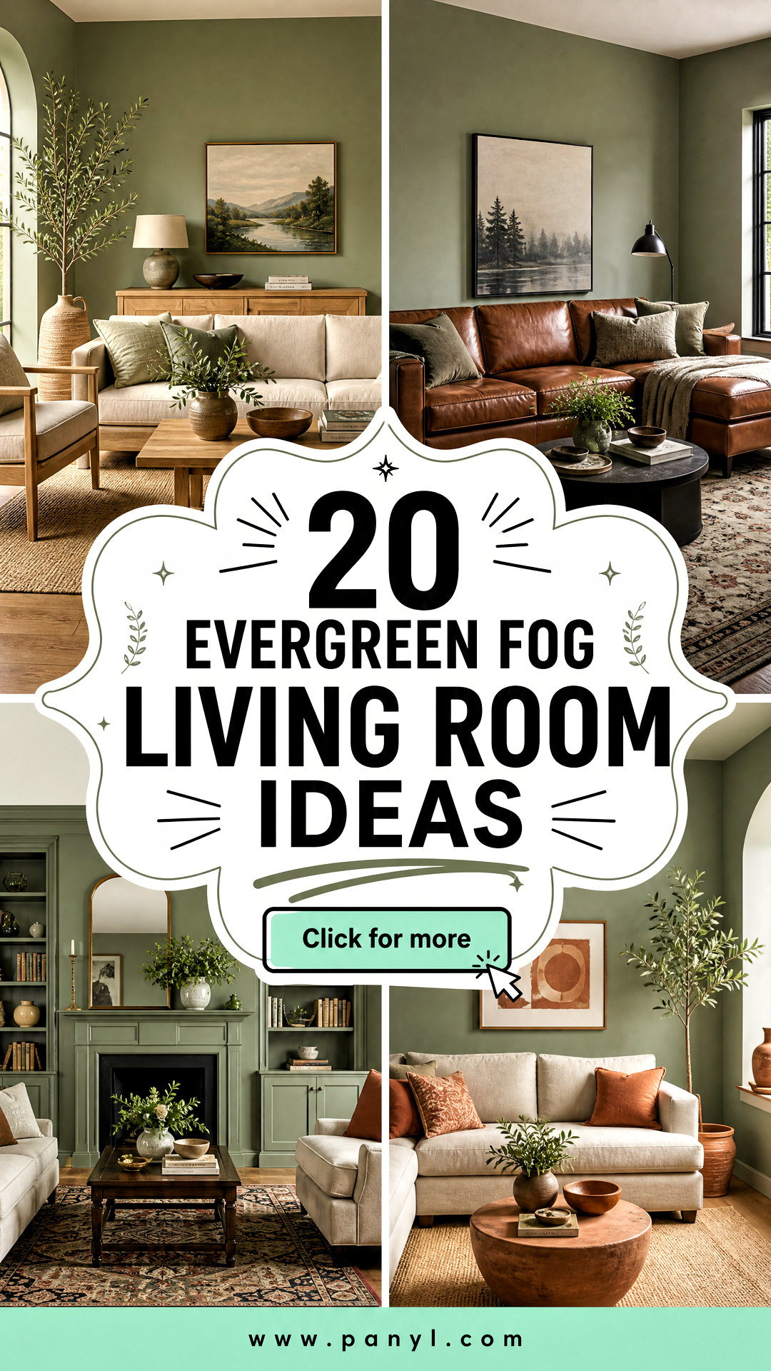 20 Evergreen Fog Living Room Ideas for a Serene Retreat - 20 Evergreen Fog Living Room Ideas for a Serene Retreat