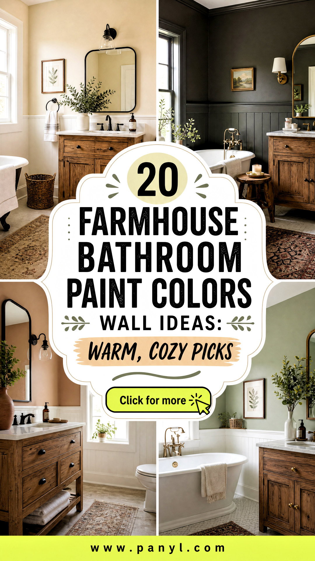 20 Farmhouse Bathroom Paint Colors Wall Ideas Warm Cozy Picks - 20 Farmhouse Bathroom Paint Colors Wall Ideas: Warm, Cozy Picks