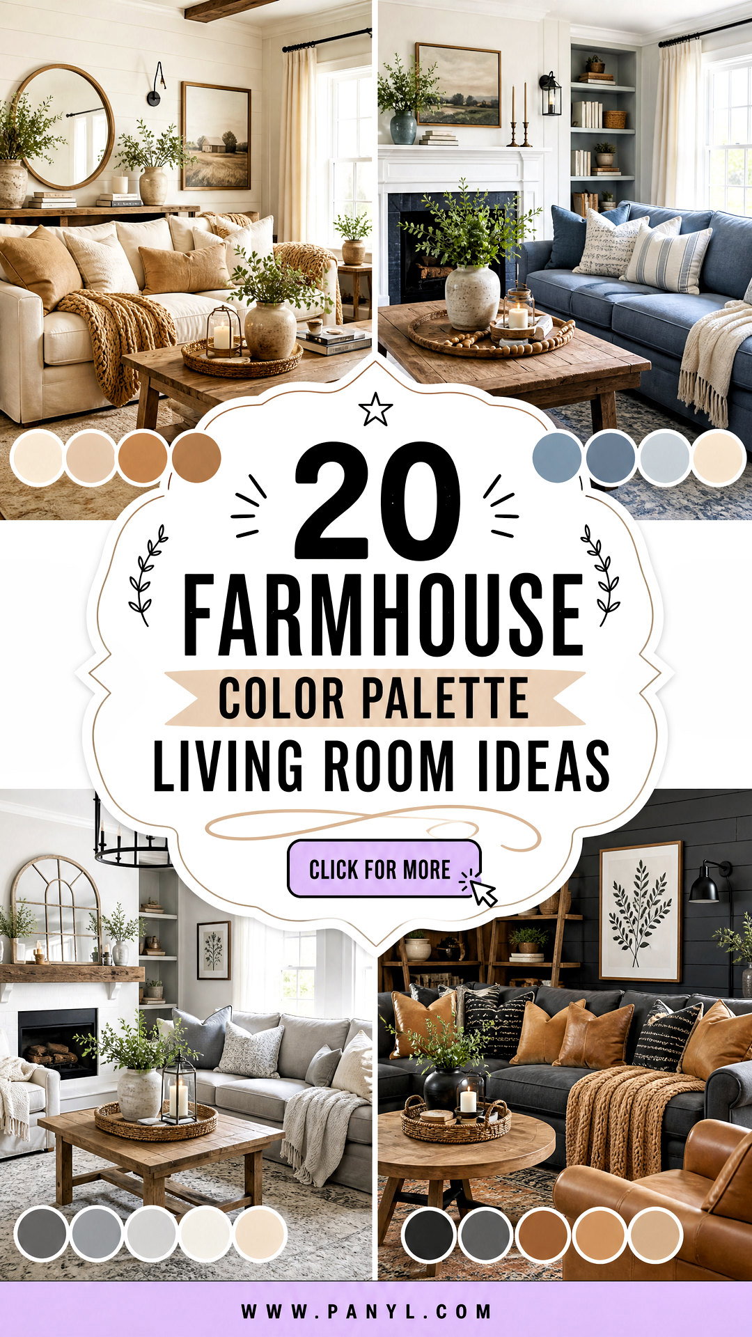 20 Farmhouse Color Palette Living Room Ideas for Cozy Homes - 20 Farmhouse Color Palette Living Room Ideas for Cozy Homes