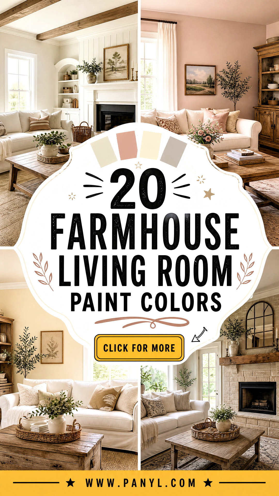 20 Farmhouse Living Room Paint Colors for a Cozy Refresh - 20 Farmhouse Living Room Paint Colors for a Cozy Refresh