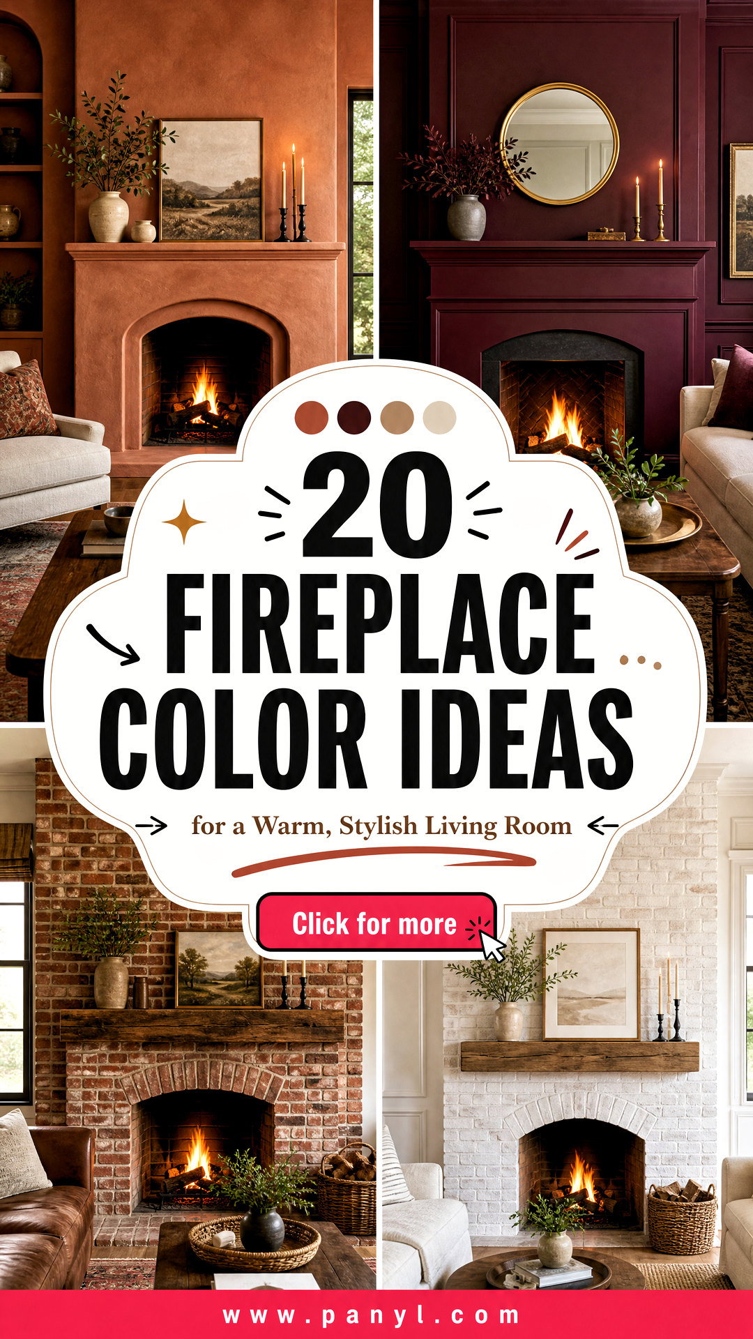20 Fireplace Color Ideas for a Warm Stylish Living Room - 20 Fireplace Color Ideas for a Warm, Stylish Living Room