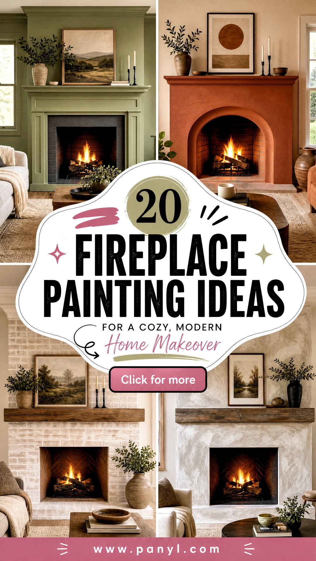 20 Fireplace Painting Ideas for a Cozy Modern Home Makeover - 20 Fireplace Painting Ideas for a Cozy, Modern Home Makeover