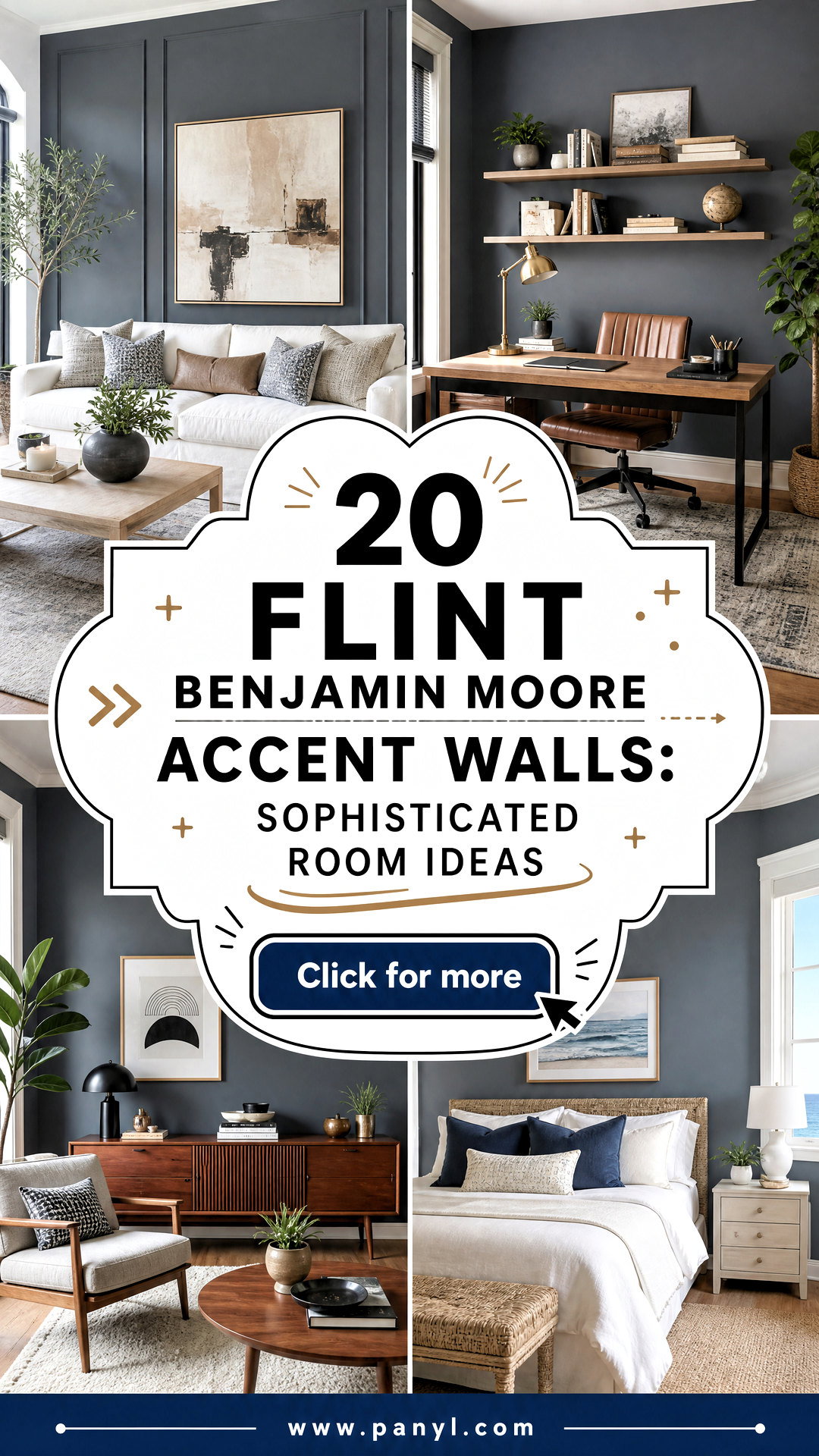 20 Flint Benjamin Moore Accent Walls Sophisticated Room Ideas - 20 Flint Benjamin Moore Accent Walls: Sophisticated Room Ideas