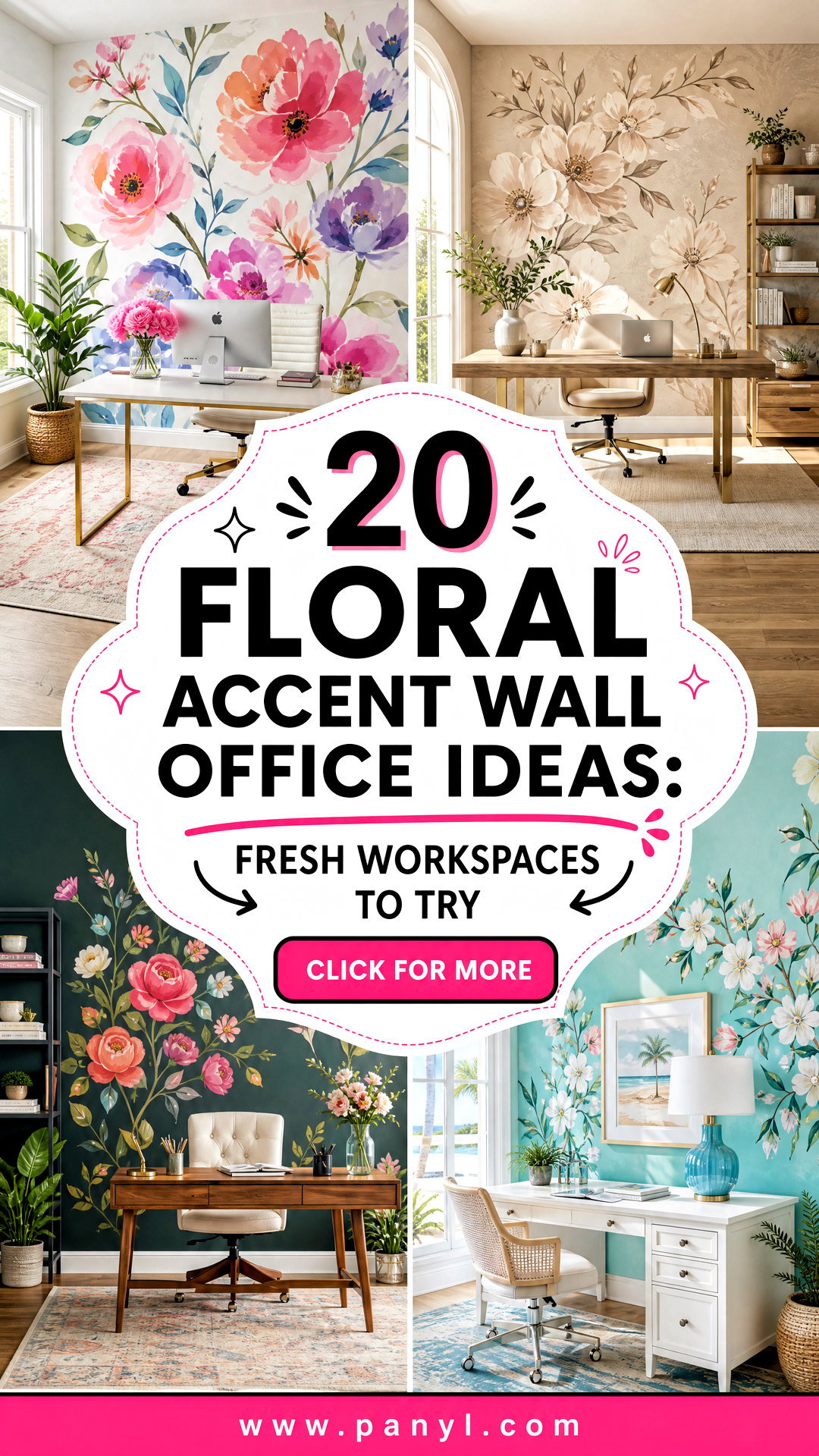 20 Floral Accent Wall Office Ideas Fresh Workspaces to Try - 20 Floral Accent Wall Office Ideas: Fresh Workspaces to Try