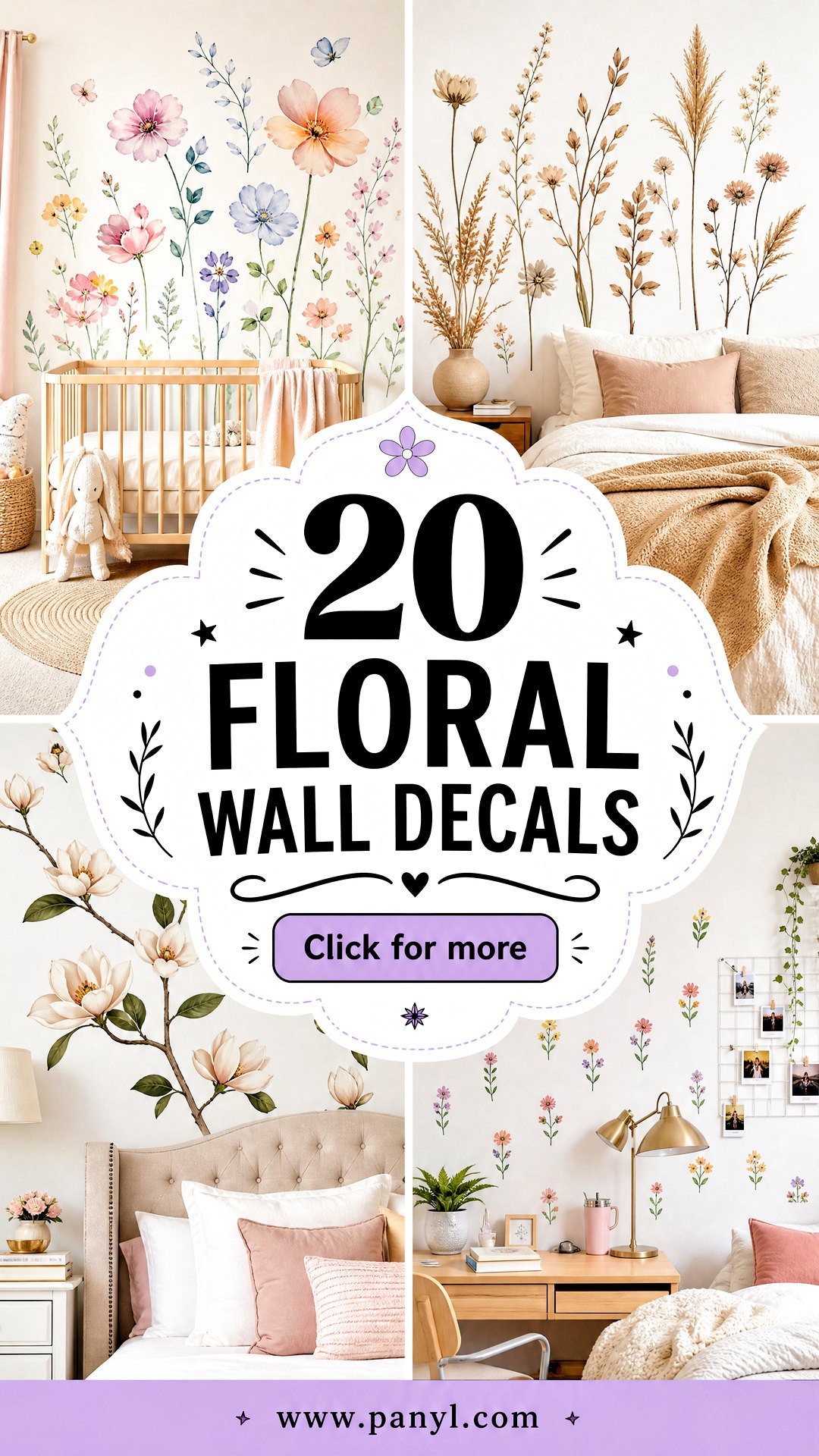 20 Floral Wall Decals for an Easy Enchanting Room Refresh - 20 Floral Wall Decals for an Easy, Enchanting Room Refresh