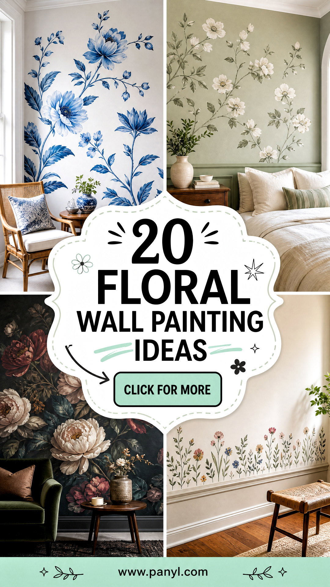 20 Floral Wall Painting Ideas for a Charming Home Refresh - 20 Floral Wall Painting Ideas for a Charming Home Refresh