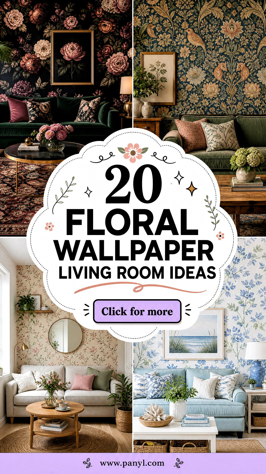 20 Floral Wallpaper Living Room Ideas for Fresh Style - 20 Floral Wallpaper Living Room Ideas for Fresh Style