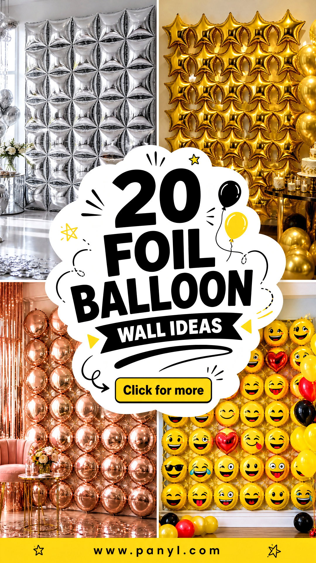20 Foil Balloon Wall Ideas for Showstopping Celebrations - 20 Foil Balloon Wall Ideas for Showstopping Celebrations