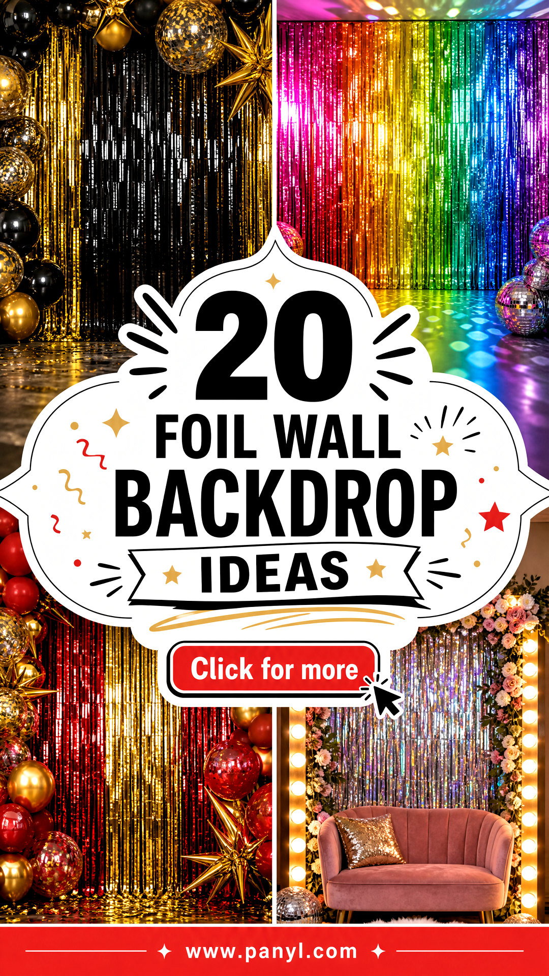20 Foil Wall Backdrop Ideas for Bright Dazzling Party Photos - 20 Foil Wall Backdrop Ideas for Bright, Dazzling Party Photos