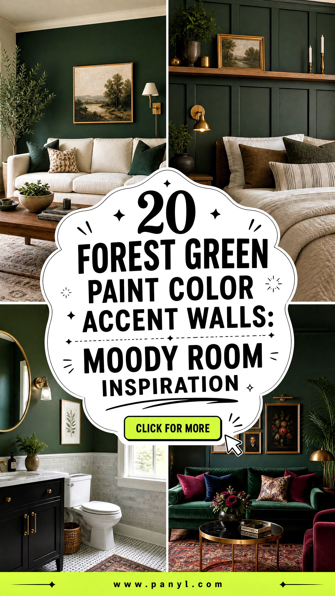 20 Forest Green Paint Color Accent Walls Moody Room Inspiration - 20 Forest Green Paint Color Accent Walls: Moody Room Inspiration