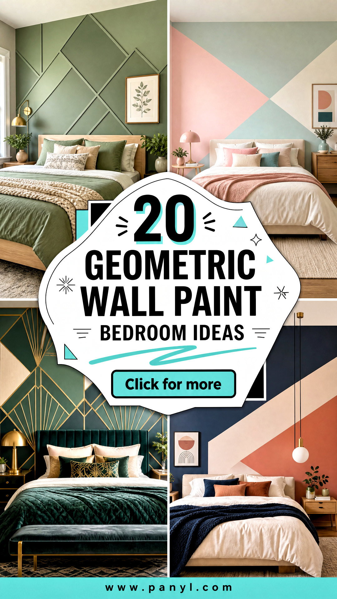20 Geometric Wall Paint Bedroom Ideas for a Bold Modern Retreat - 20 Geometric Wall Paint Bedroom Ideas for a Bold, Modern Retreat