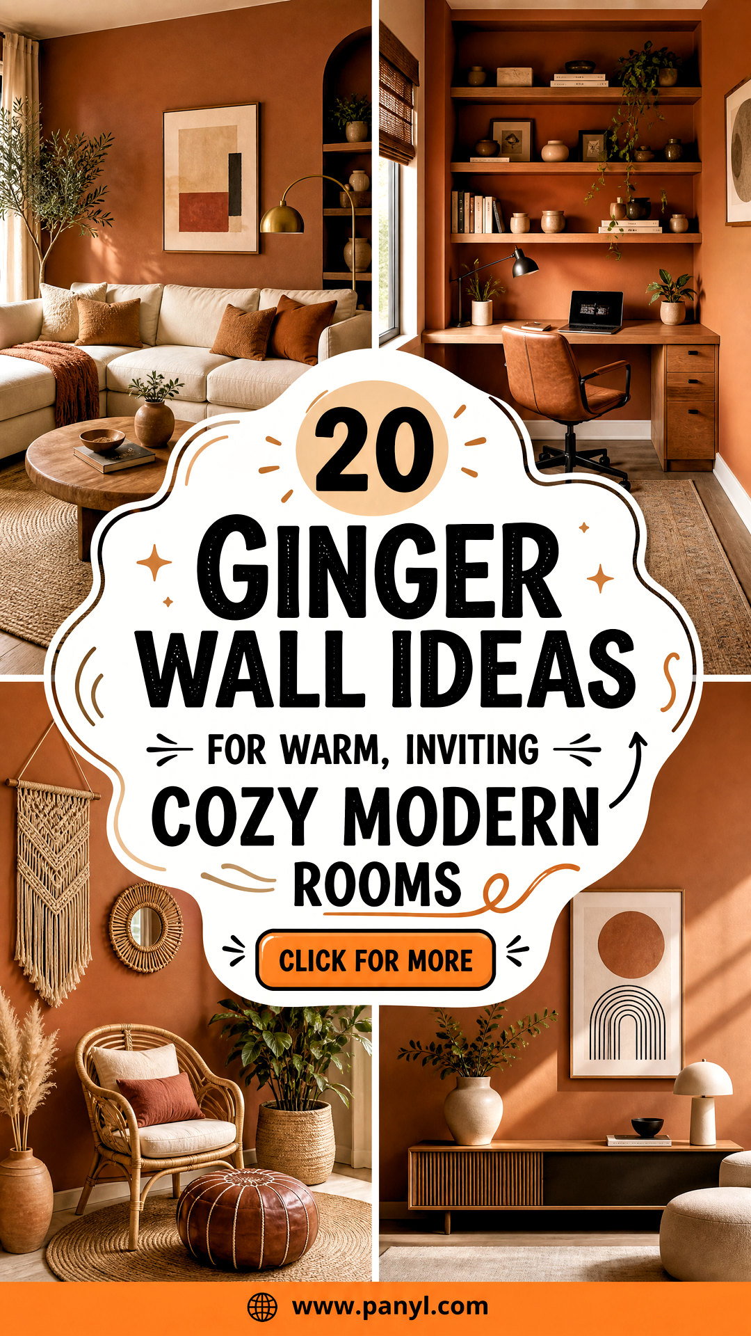 20 Ginger Wall Ideas for Warm Inviting Cozy Modern Rooms - 20 Ginger Wall Ideas for Warm, Inviting Cozy Modern Rooms