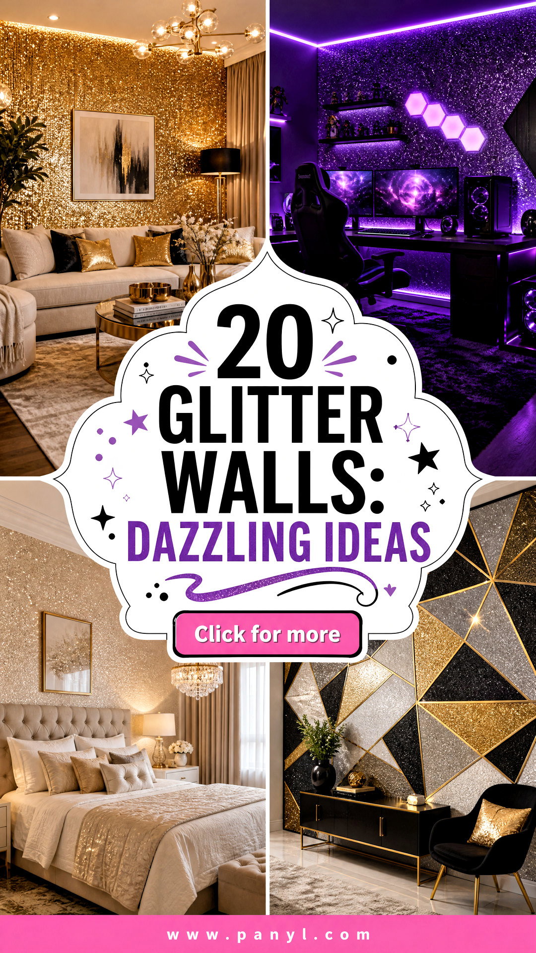 20 Glitter Walls Dazzling Ideas for Grown-Up Interiors - 20 Glitter Walls: Dazzling Ideas for Grown-Up Interiors