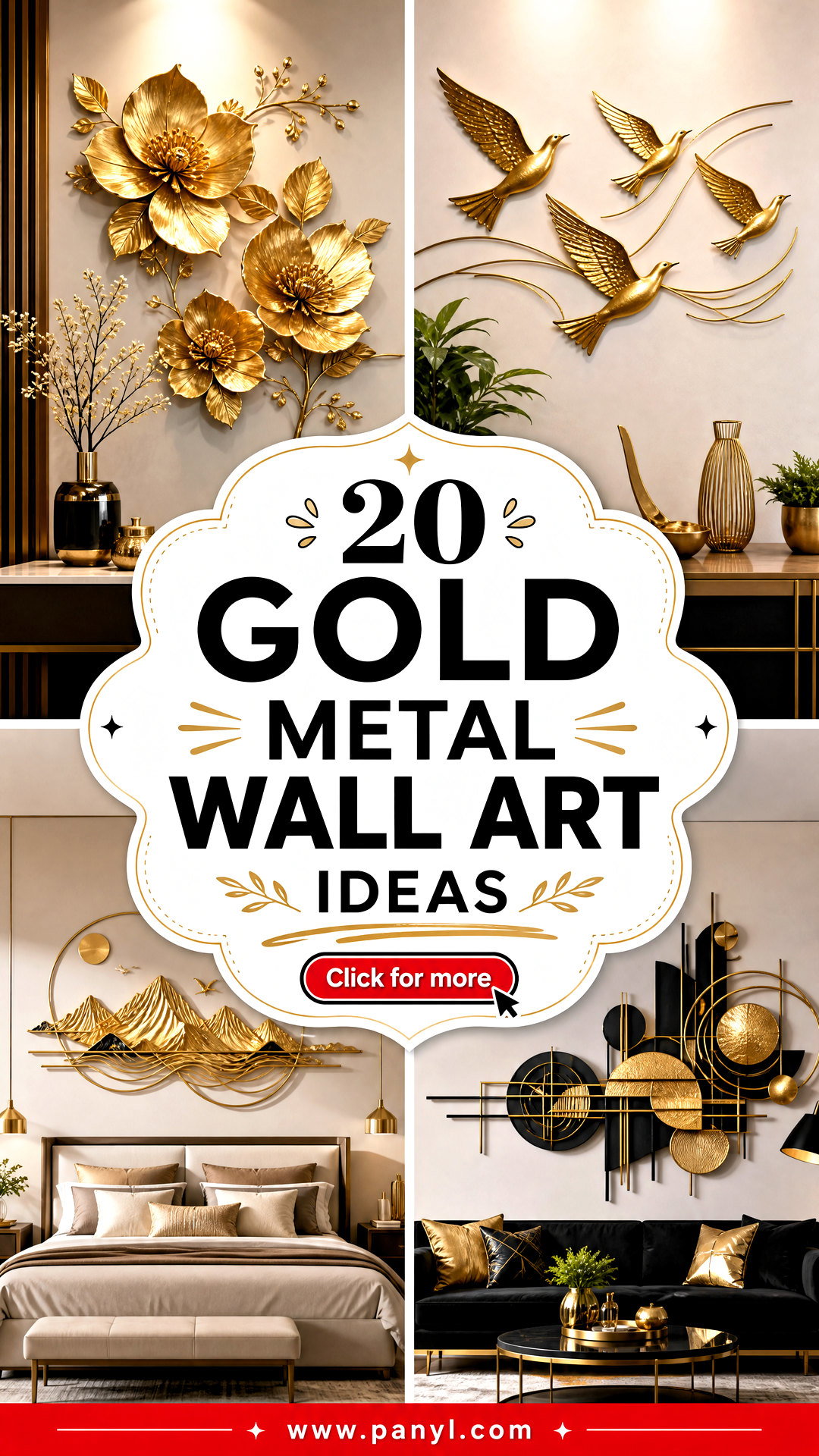 20 Gold Metal Wall Art Ideas for Luxe Modern Interiors - 20 Gold Metal Wall Art Ideas for Luxe, Modern Interiors