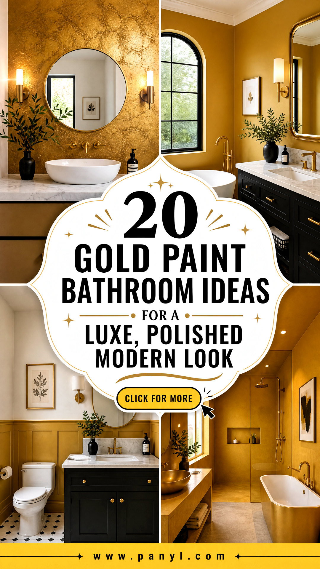 20 Gold Paint Bathroom Ideas for a Luxe Polished Modern Look - 20 Gold Paint Bathroom Ideas for a Luxe, Polished Modern Look