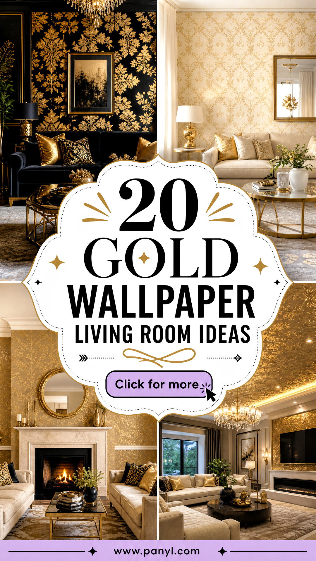 20 Gold Wallpaper Living Room Ideas for a Luxe Makeover - 20 Gold Wallpaper Living Room Ideas for a Luxe Makeover