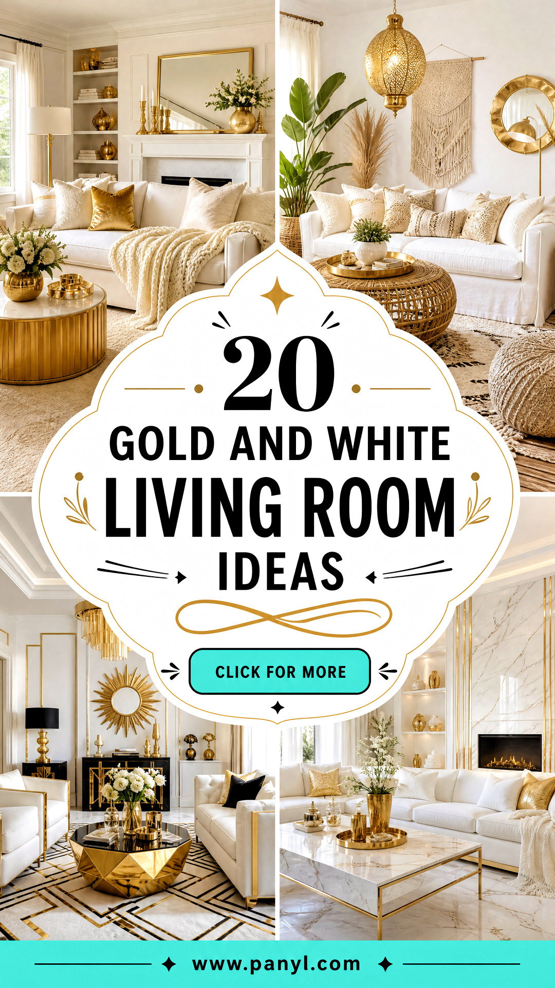 20 Gold and White Living Room Ideas for Chic Serene Spaces - 20 Gold and White Living Room Ideas for Chic, Serene Spaces