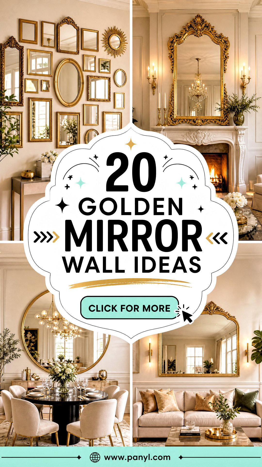 20 Golden Mirror Wall Ideas for Bright Elegant Spaces Today - 20 Golden Mirror Wall Ideas for Bright, Elegant Spaces Today