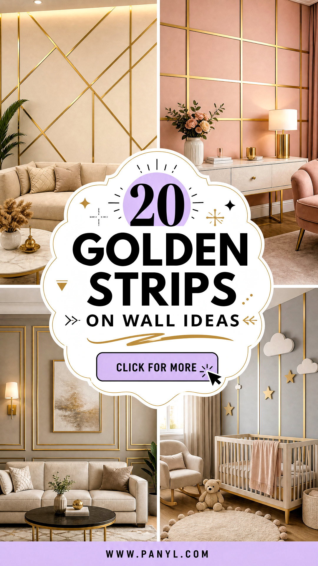 20 Golden Strips on Wall Ideas for Luxe Modern Accents - 20 Golden Strips on Wall Ideas for Luxe, Modern Accents