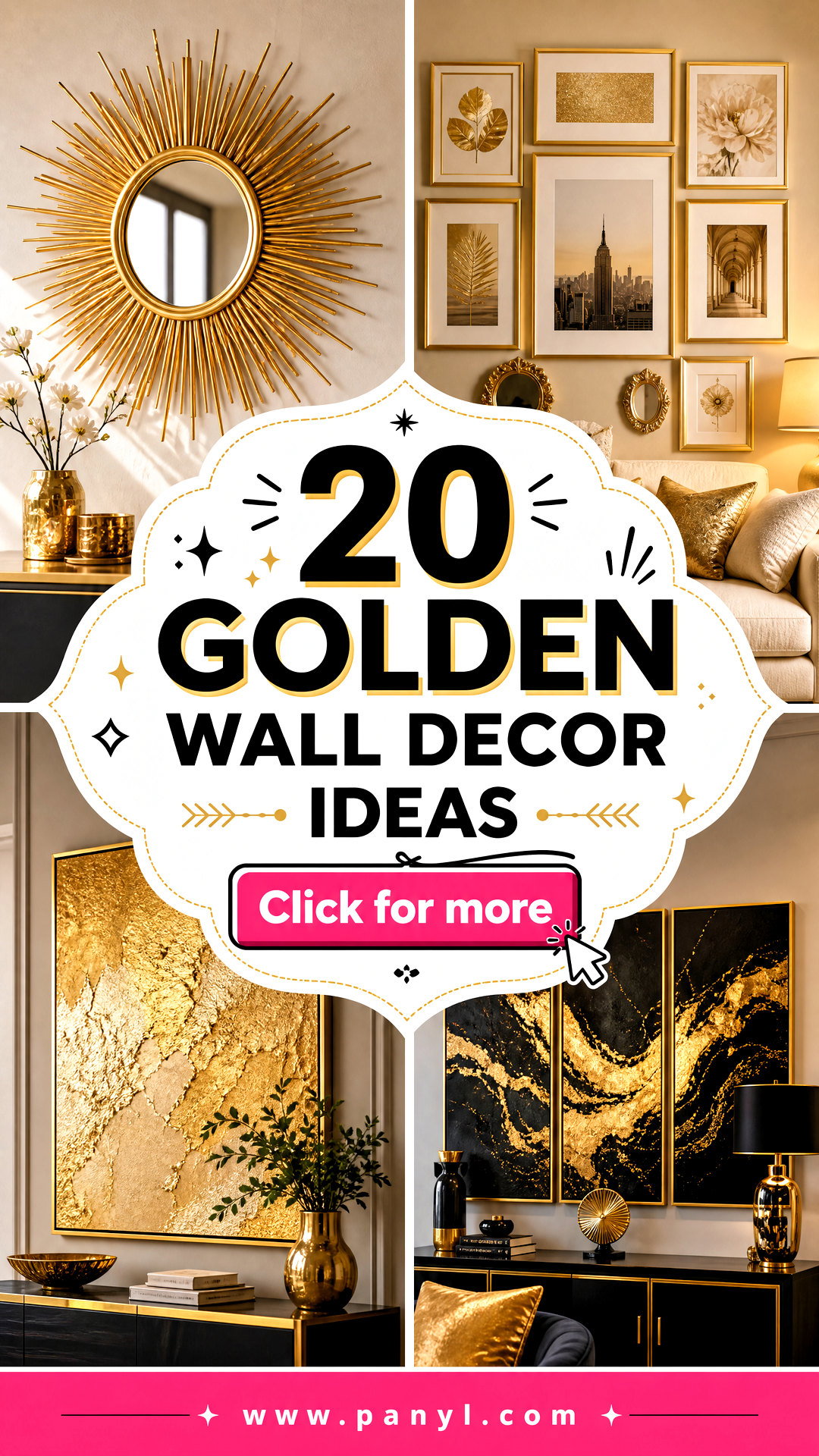 20 Golden Wall Decor Ideas for a Luxe Inviting Home Update - 20 Golden Wall Decor Ideas for a Luxe, Inviting Home Update