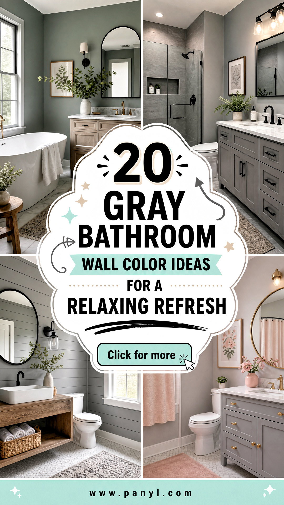 20 Gray Bathroom Wall Color Ideas for a Relaxing Refresh - 20 Gray Bathroom Wall Color Ideas for a Relaxing Refresh