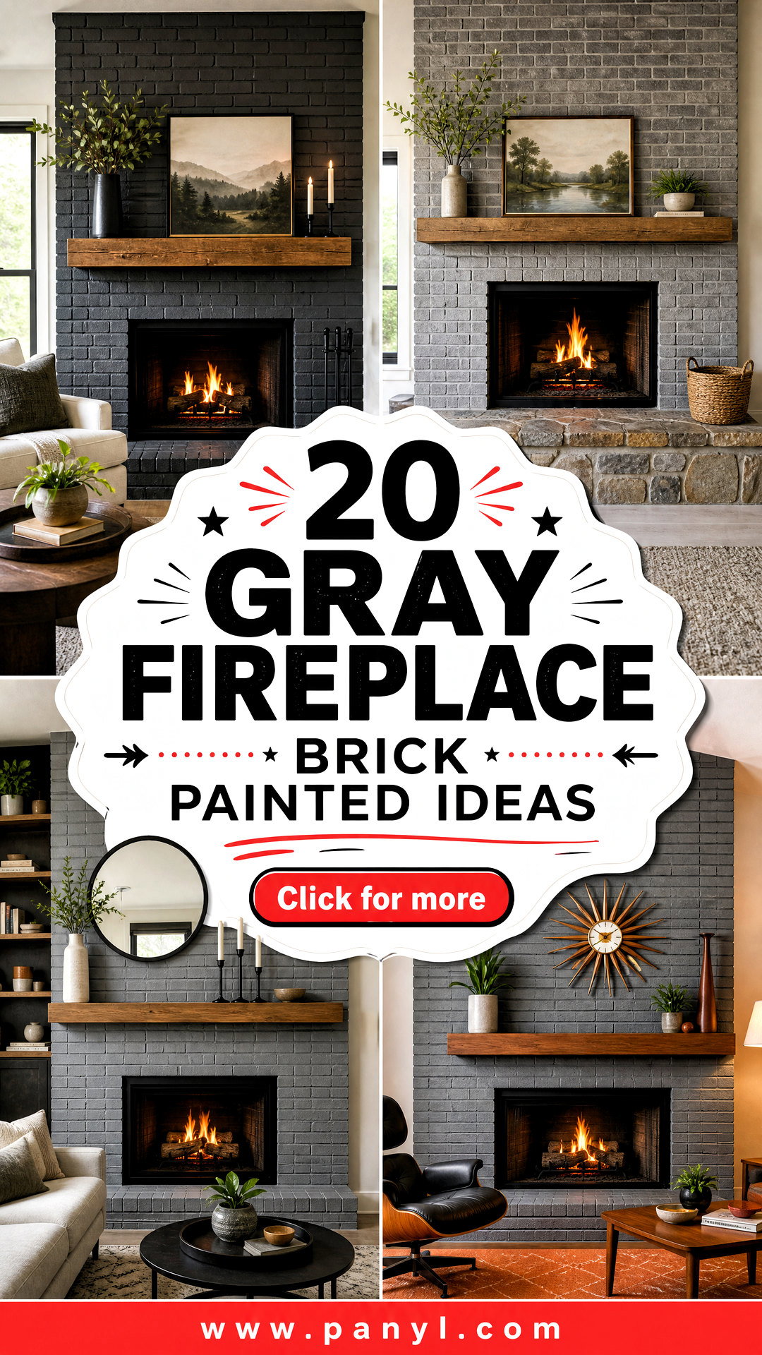 20 Gray Fireplace Brick Painted Ideas for a Striking Update - 20 Gray Fireplace Brick Painted Ideas for a Striking Update