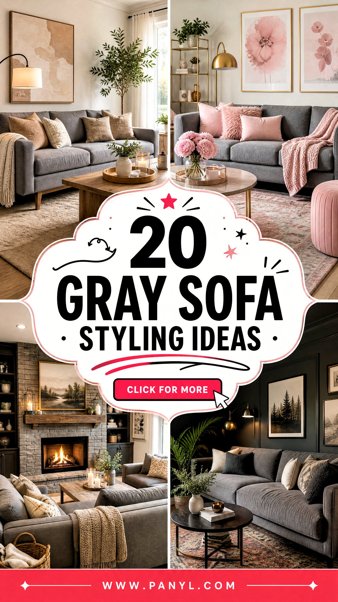 20 Gray Sofa Styling Ideas for a Cozy Designer Look at Home - 20 Gray Sofa Styling Ideas for a Cozy Designer Look at Home