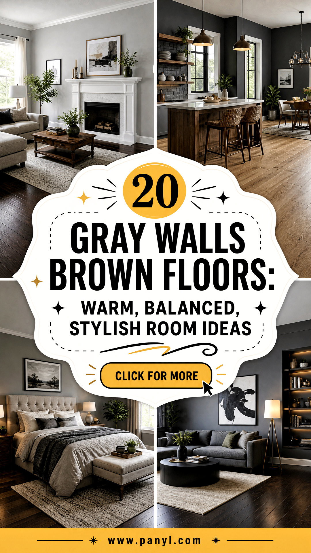 20 Gray Walls Brown Floors Warm Balanced Stylish Room Ideas - 20 Gray Walls Brown Floors: Warm, Balanced, Stylish Room Ideas