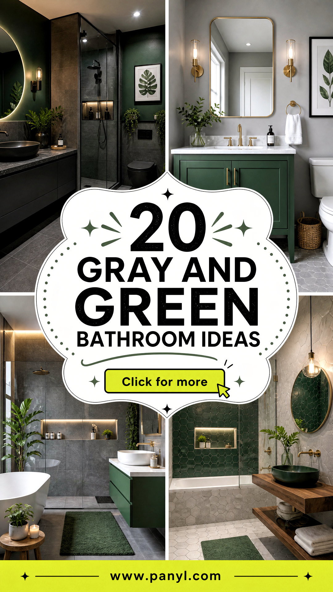 20 Gray and Green Bathroom Ideas for a Fresh Calming Retreat - 20 Gray and Green Bathroom Ideas for a Fresh, Calming Retreat