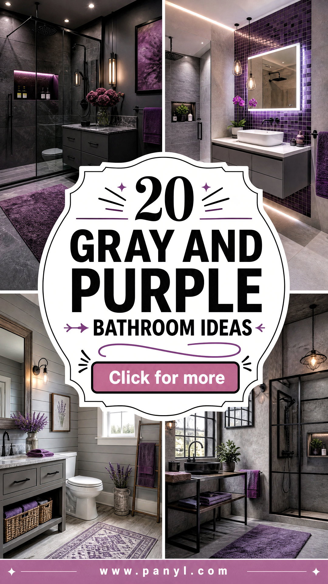 20 Gray and Purple Bathroom Ideas for a Chic Relaxing Retreat - 20 Gray and Purple Bathroom Ideas for a Chic, Relaxing Retreat