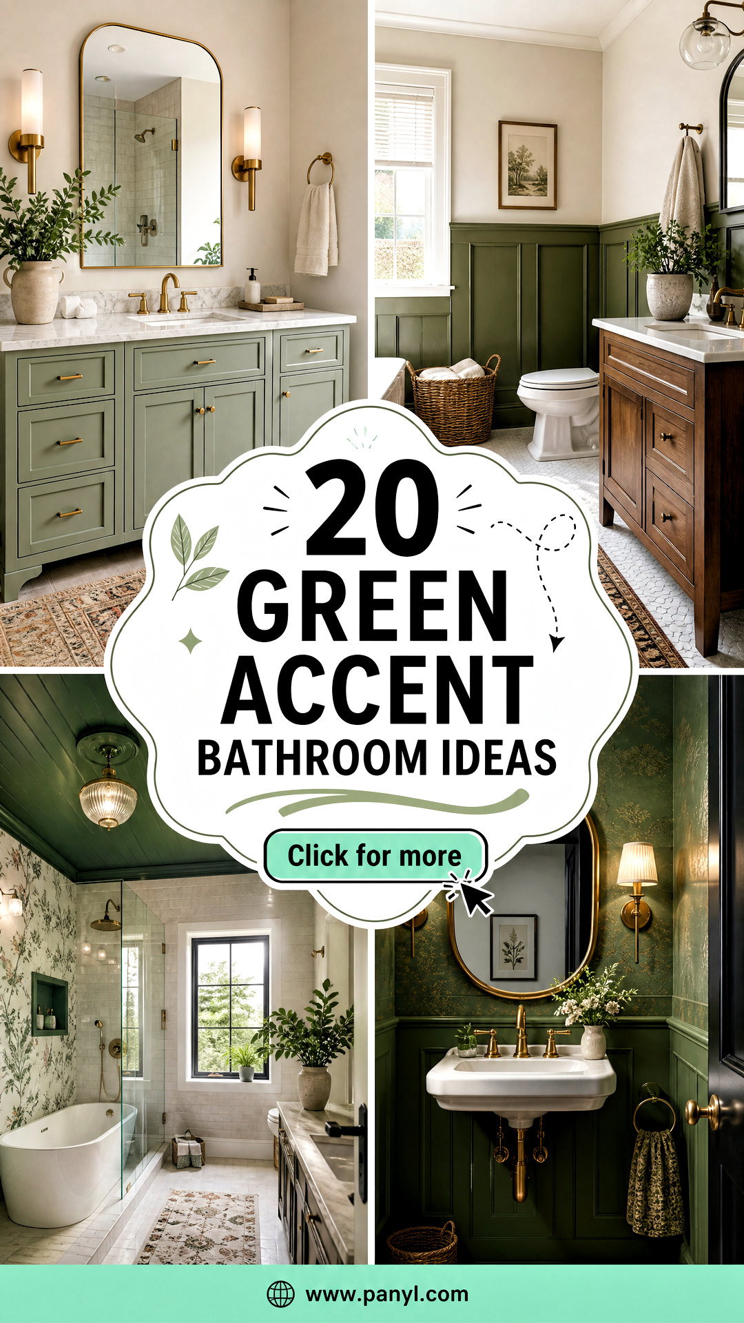 20 Green Accent Bathroom Ideas for a Serene Spa-Like Refresh - 20 Green Accent Bathroom Ideas for a Serene Spa-Like Refresh