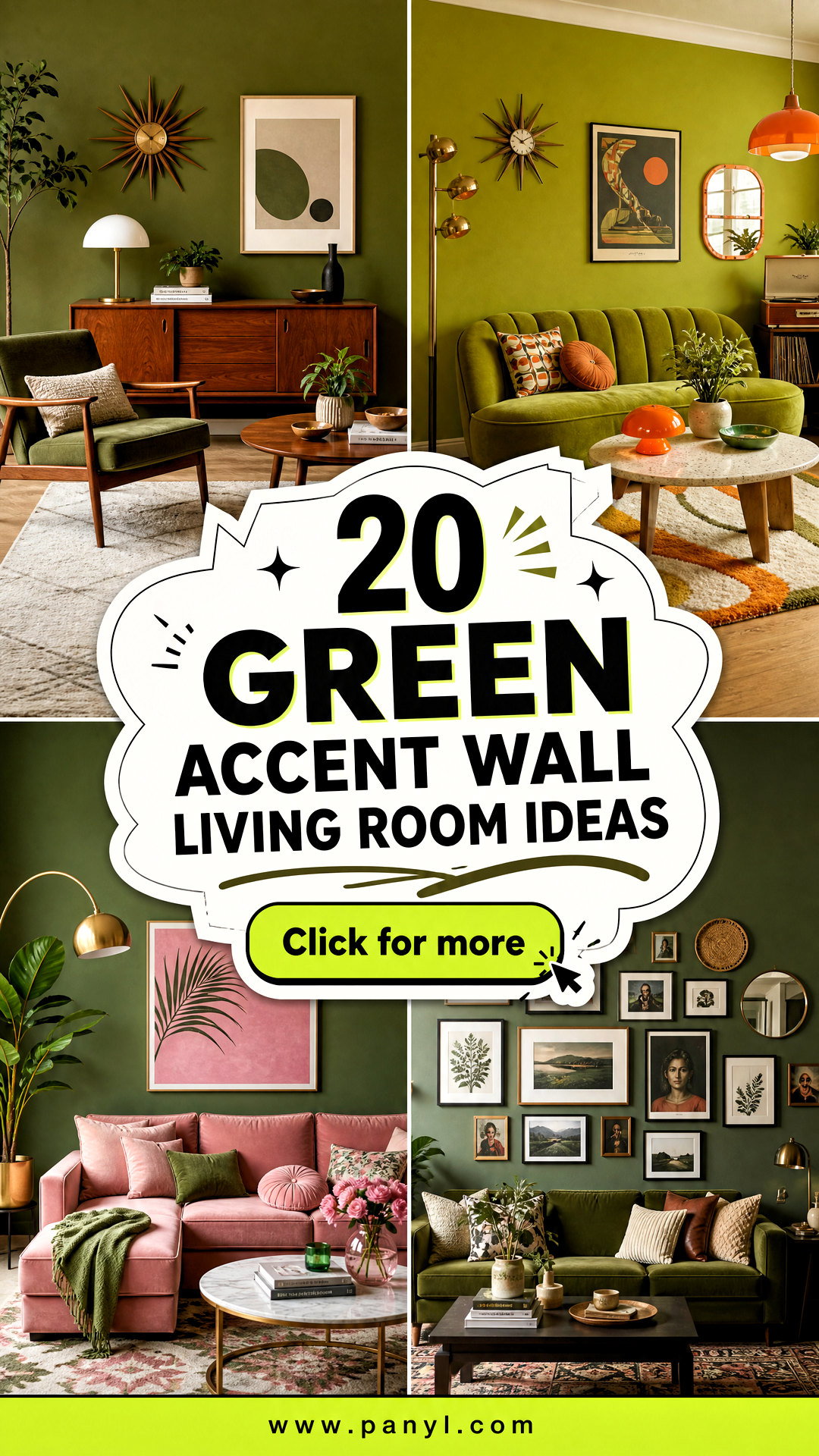 20 Green Accent Wall Living Room Ideas for a Stylish Update - 20 Green Accent Wall Living Room Ideas for a Stylish Update