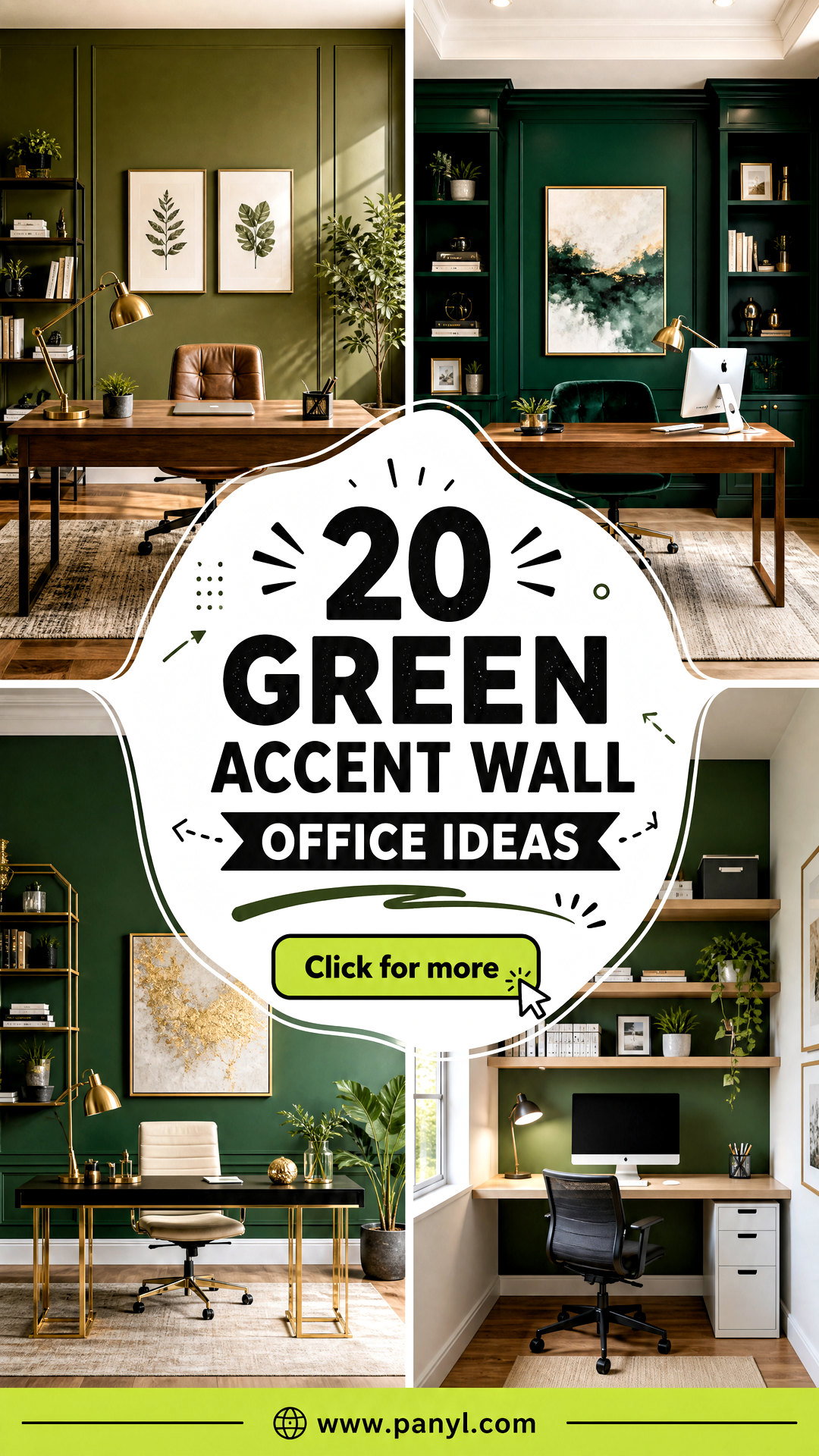 20 Green Accent Wall Office Ideas for a More Focused Space - 20 Green Accent Wall Office Ideas for a More Focused Space