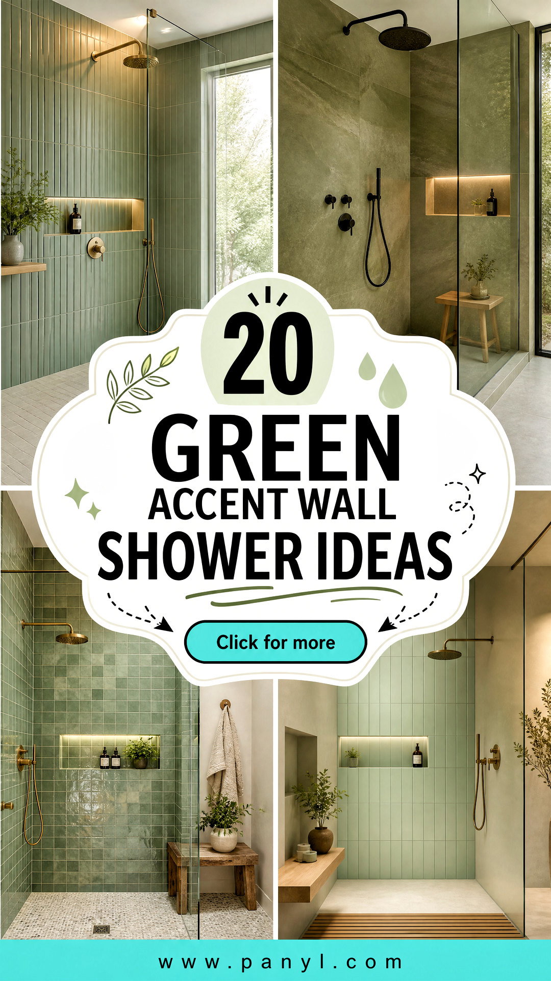 20 Green Accent Wall Shower Ideas for a Spa-Like Retreat - 20 Green Accent Wall Shower Ideas for a Spa-Like Retreat