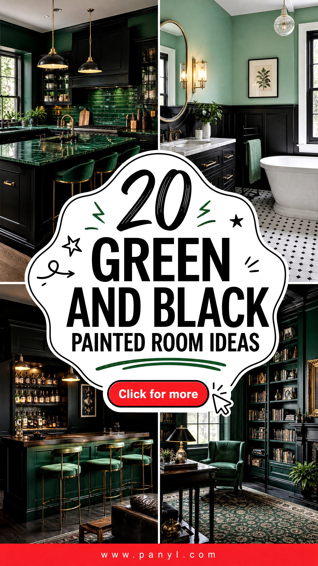 20 Green And Black Painted Room Ideas for Dramatic Style - 20 Green And Black Painted Room Ideas for Dramatic Style