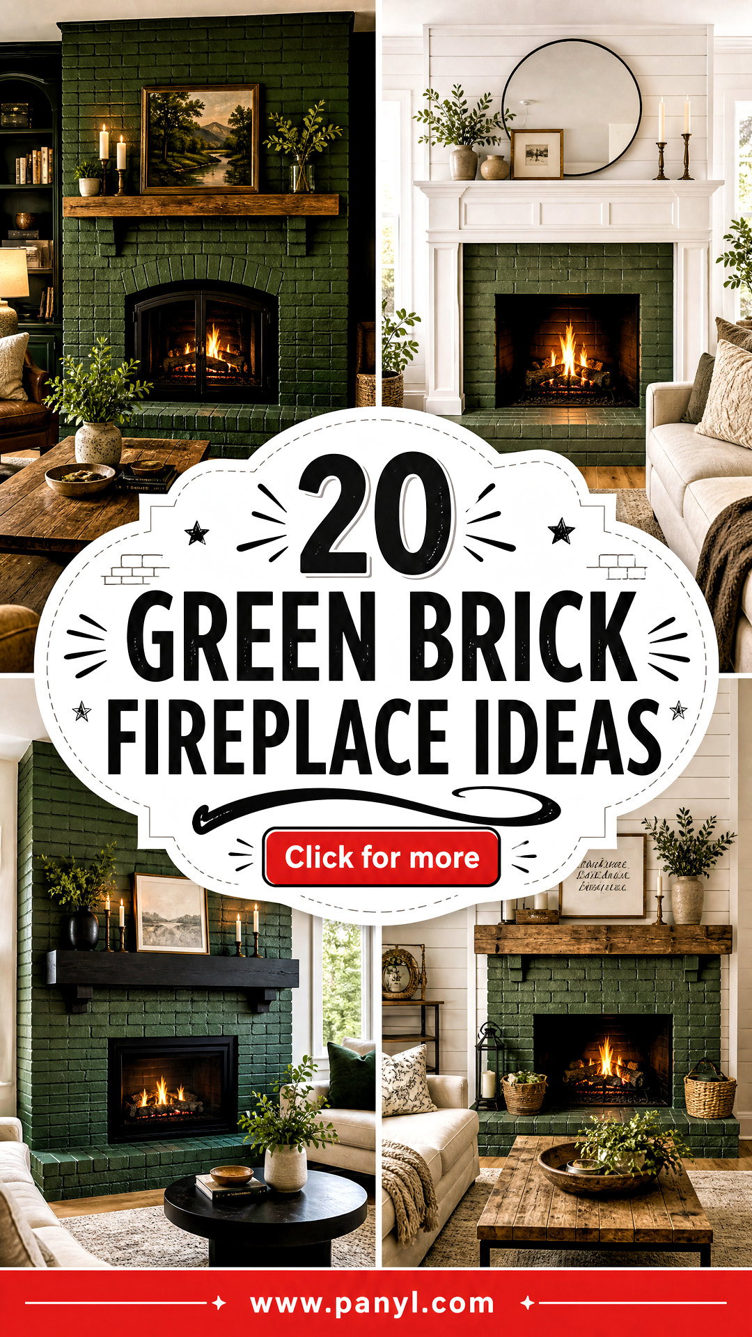 20 Green Brick Fireplace Ideas for a Cozy Characterful Home - 20 Green Brick Fireplace Ideas for a Cozy, Characterful Home