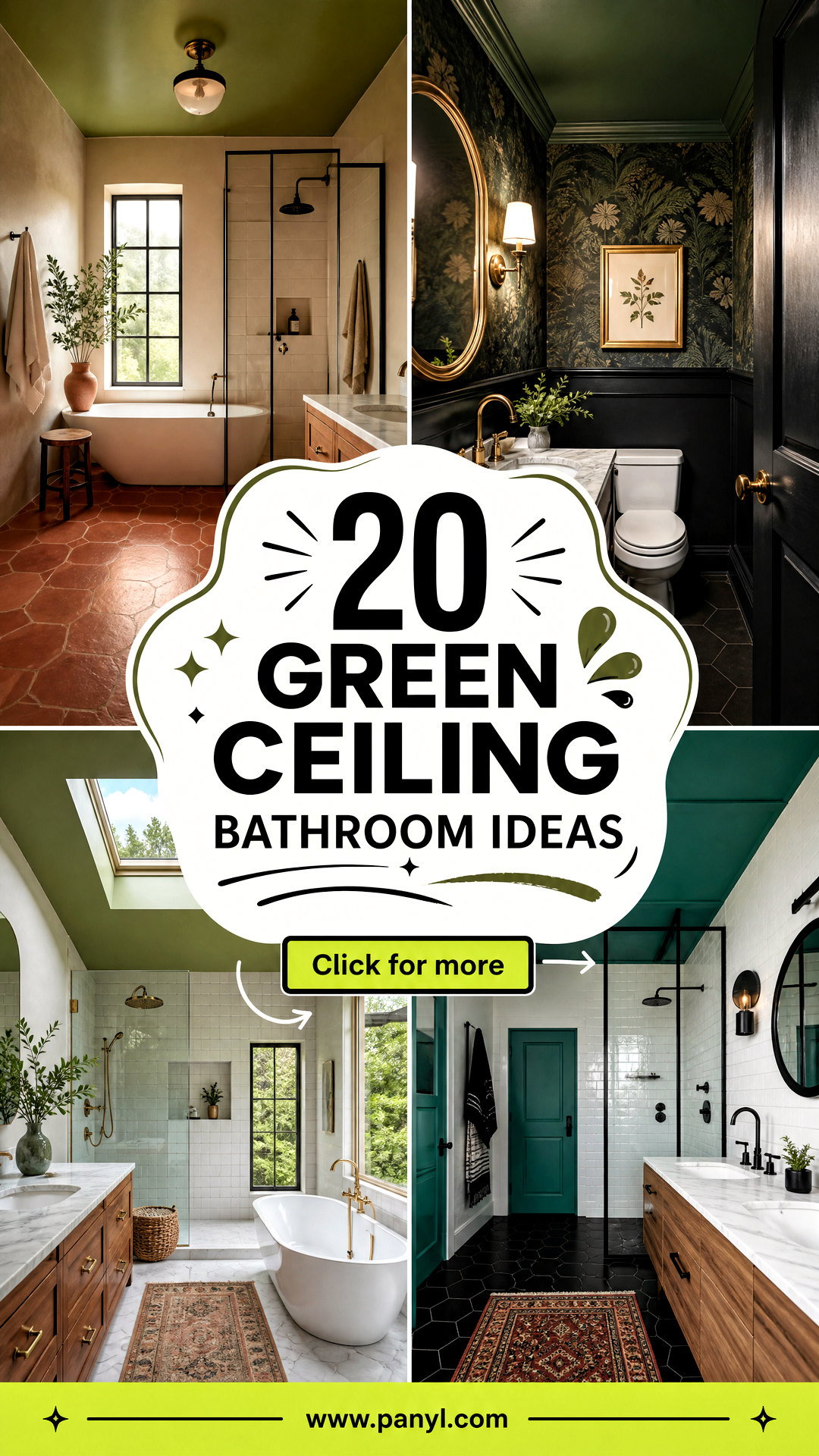 20 Green Ceiling Bathroom Ideas for a Fresh Spa-Like Escape - 20 Green Ceiling Bathroom Ideas for a Fresh, Spa-Like Escape