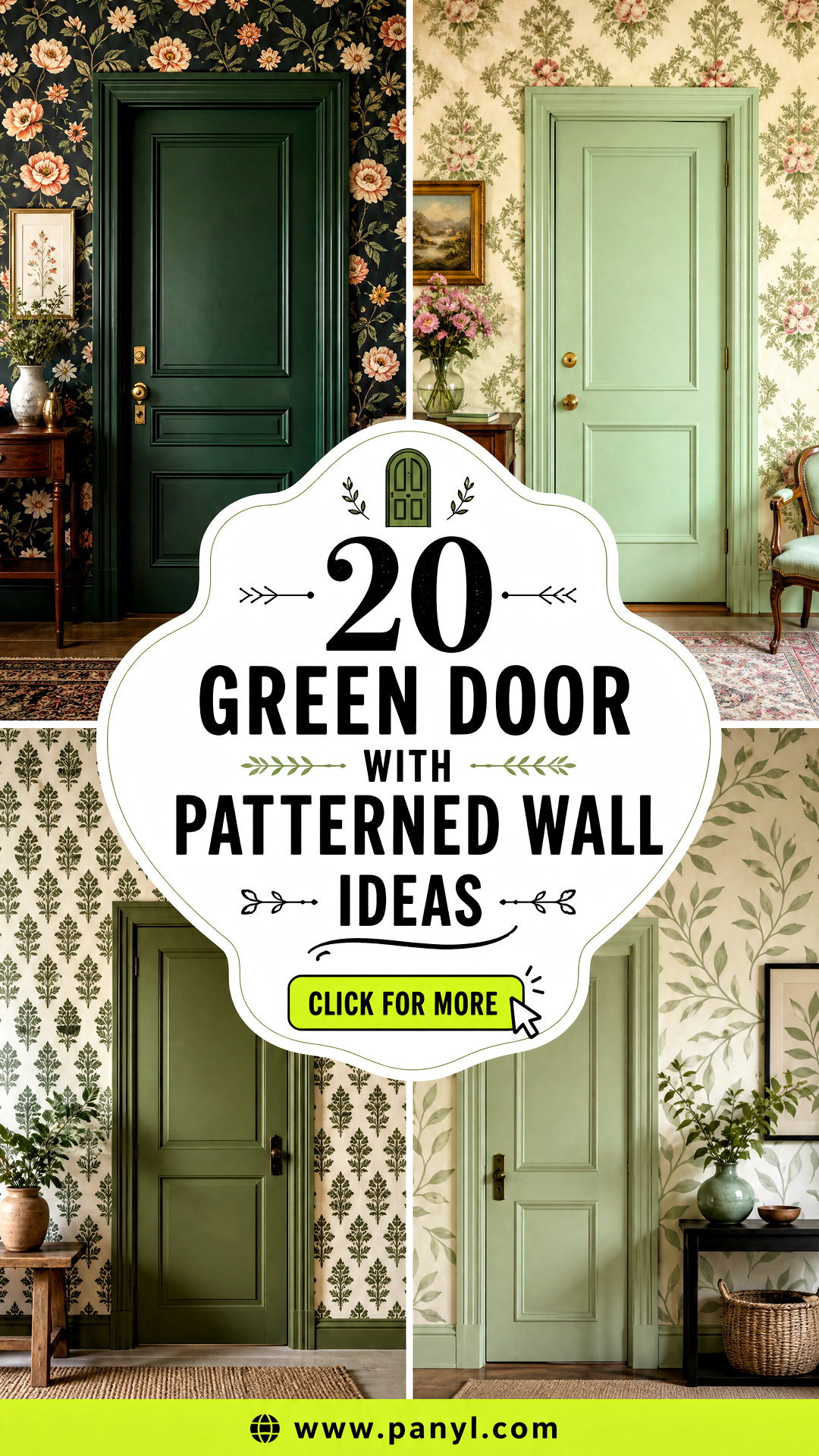20 Green Door With Patterned Wall Ideas for Standout Entries - 20 Green Door With Patterned Wall Ideas for Standout Entries