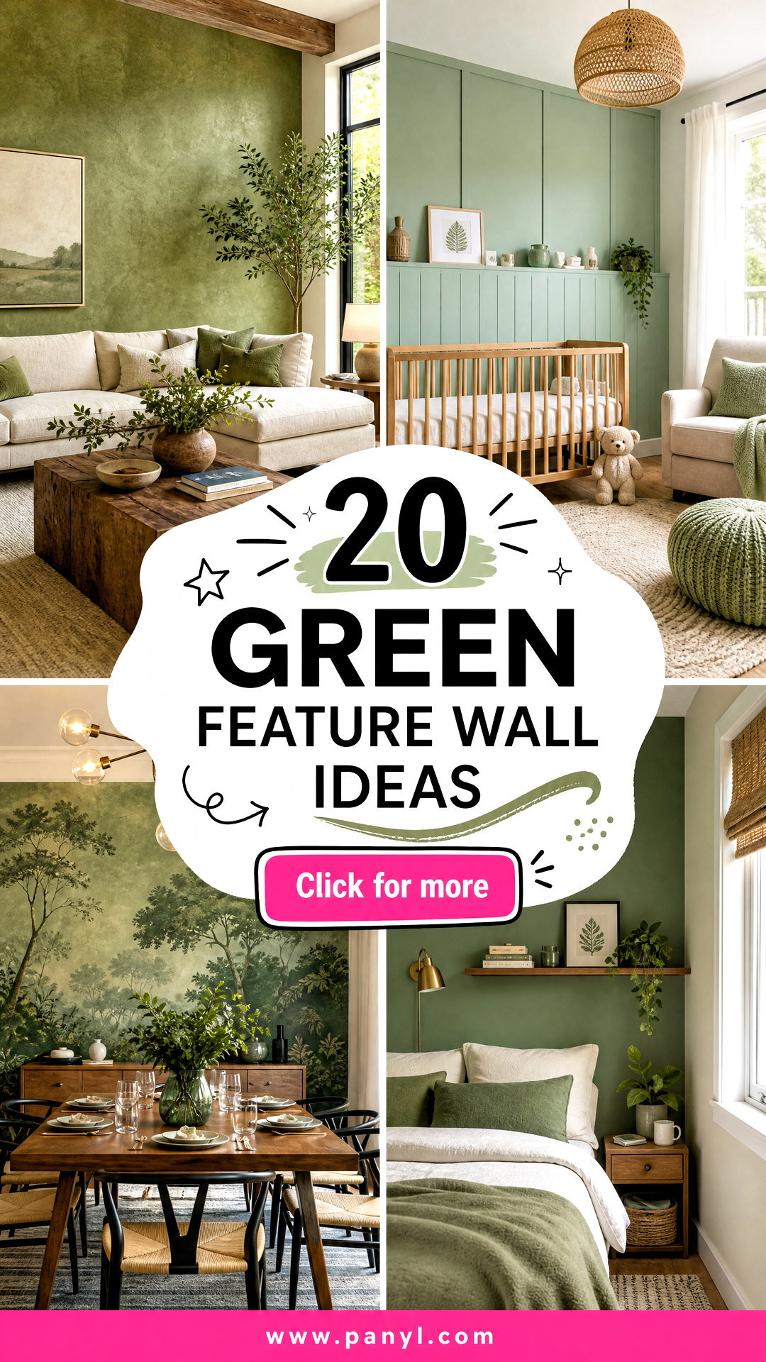 20 Green Feature Wall Ideas for a Bold Stylish Room Update - 20 Green Feature Wall Ideas for a Bold, Stylish Room Update