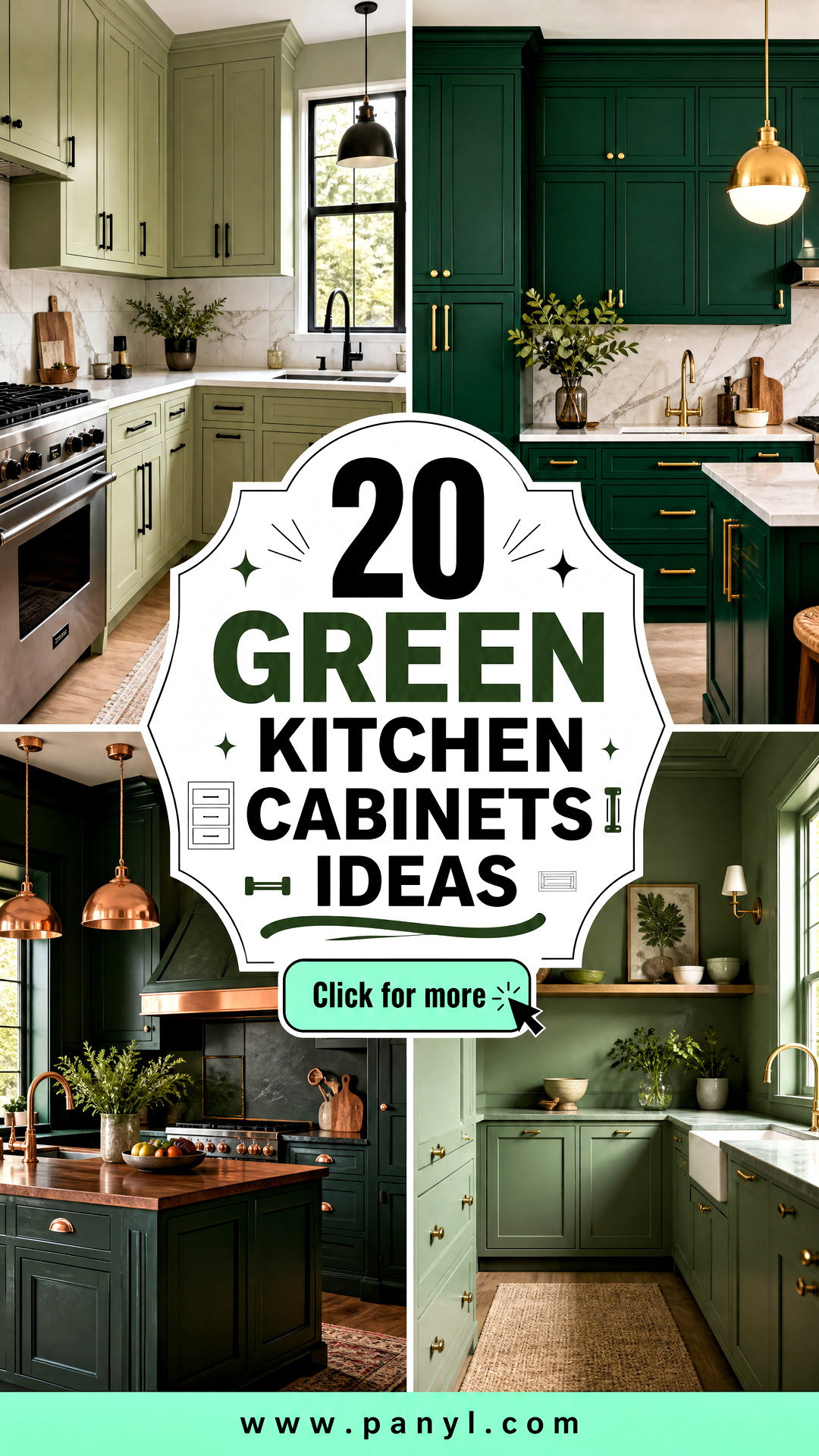 20 Green Kitchen Cabinets Ideas for a Fresh Designer Look - 20 Green Kitchen Cabinets Ideas for a Fresh Designer Look