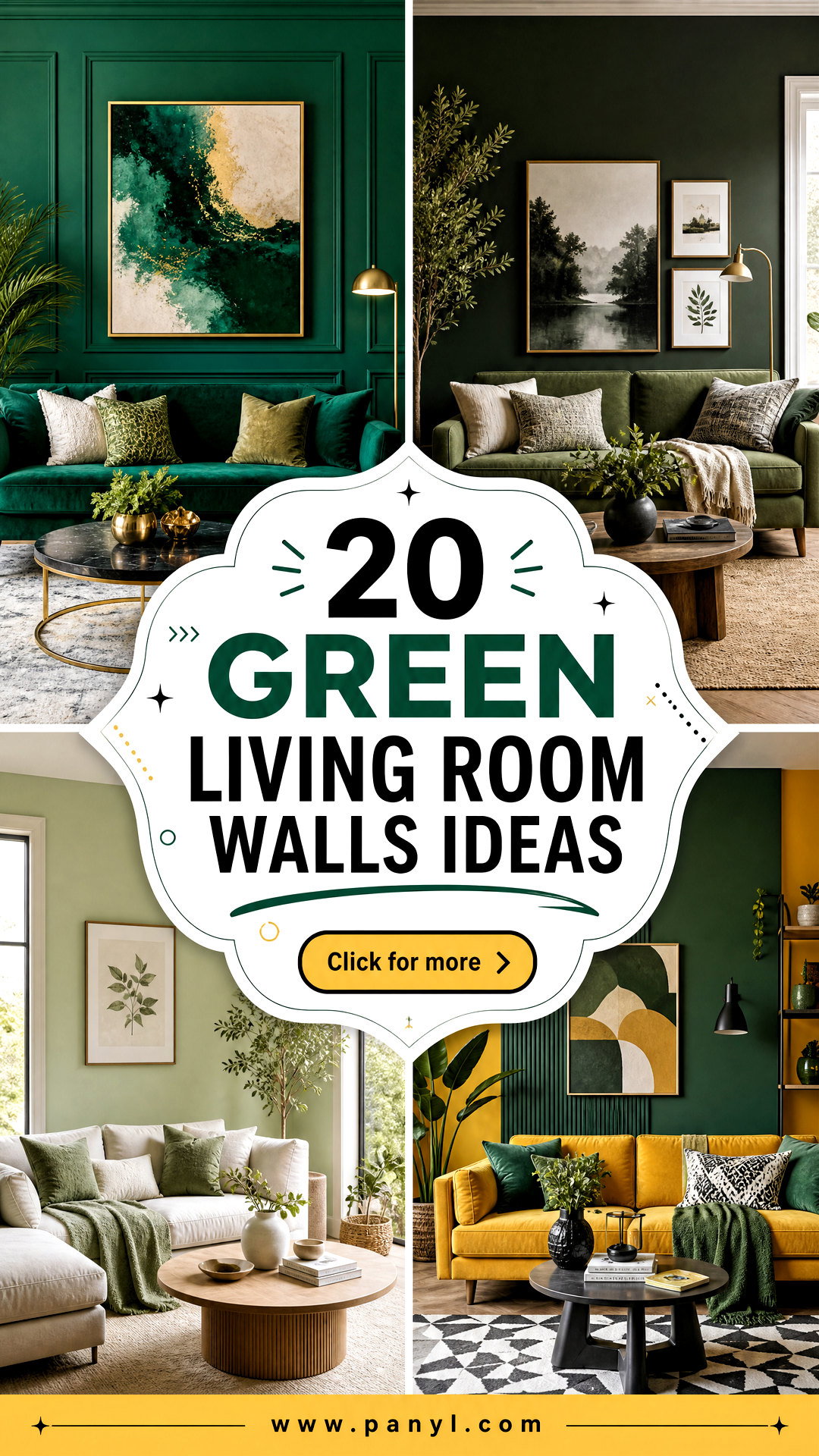 20 Green Living Room Walls Ideas for a Calm Stylish Home - 20 Green Living Room Walls Ideas for a Calm, Stylish Home