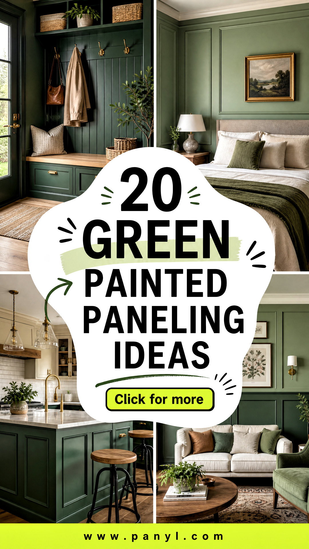 20 Green Painted Paneling Ideas Charming Makeovers for Any Room - 20 Green Painted Paneling Ideas: Charming Makeovers for Any Room