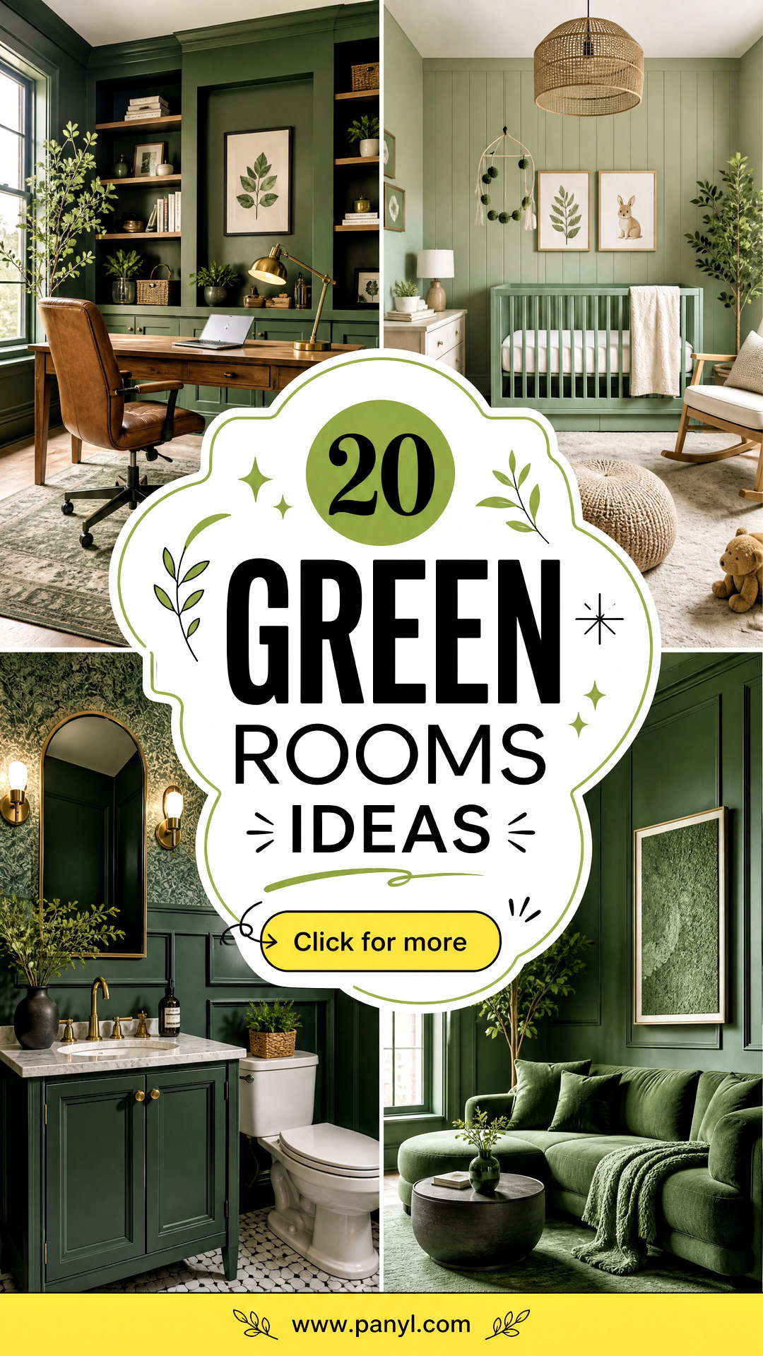 20 Green Rooms Ideas for Fresh Nature-Inspired Interiors - 20 Green Rooms Ideas for Fresh, Nature-Inspired Interiors