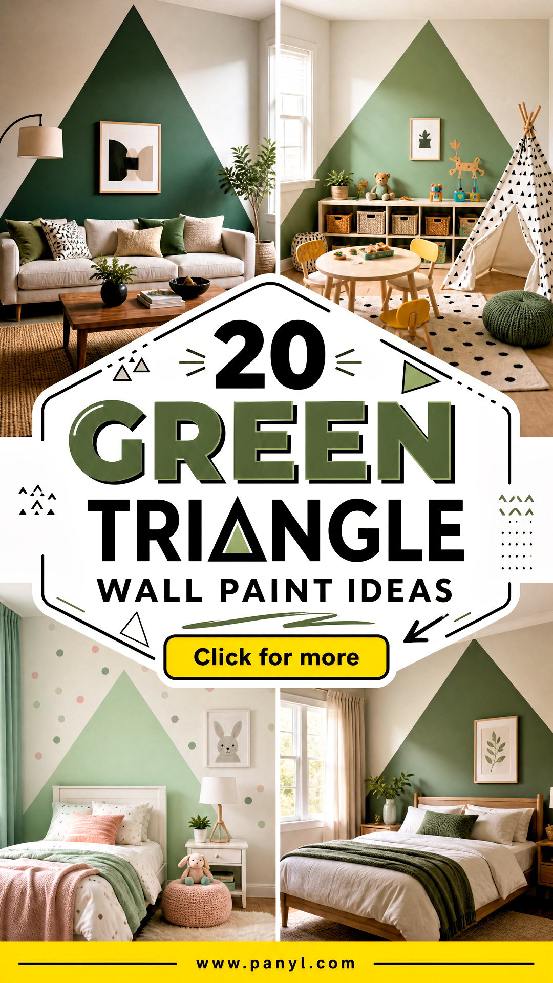 20 Green Triangle Wall Paint Ideas Bold Geometric Looks - 20 Green Triangle Wall Paint Ideas: Bold Geometric Looks