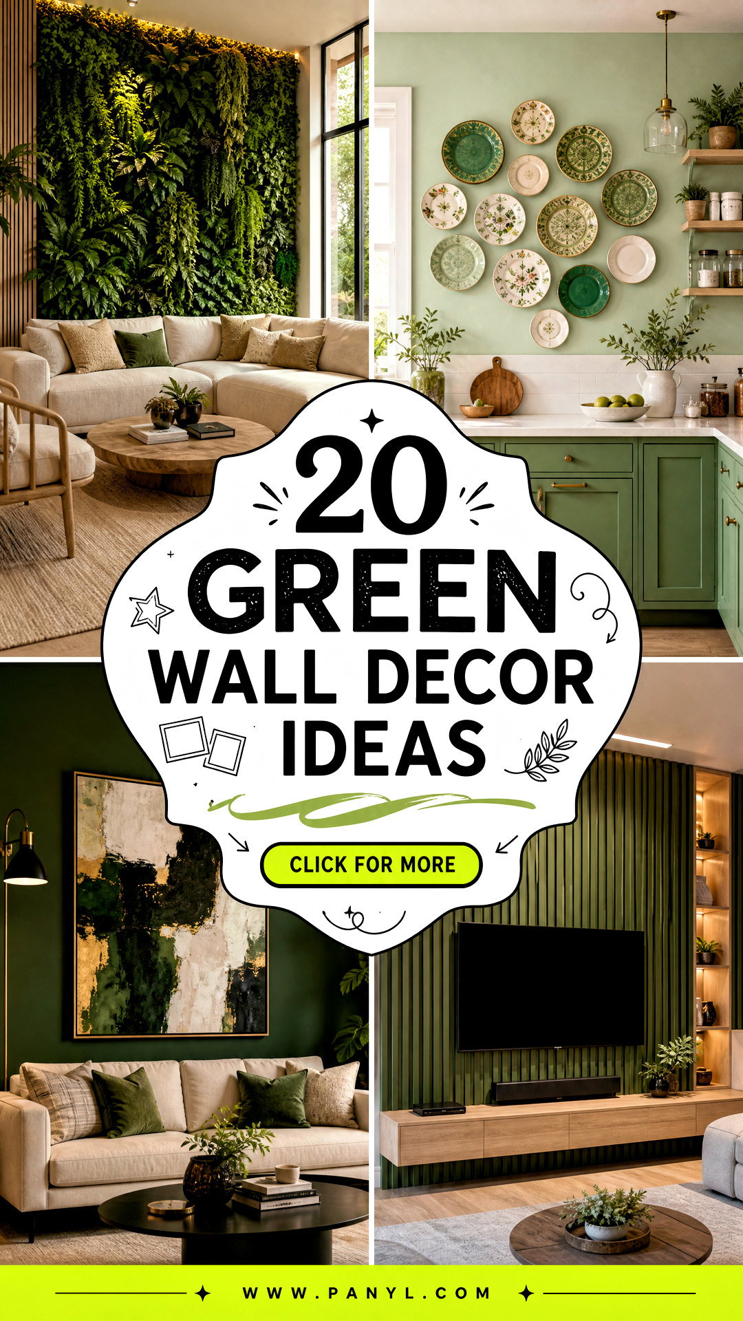 20 Green Wall Decor Ideas for a Fresh Stylish Home Update - 20 Green Wall Decor Ideas for a Fresh, Stylish Home Update