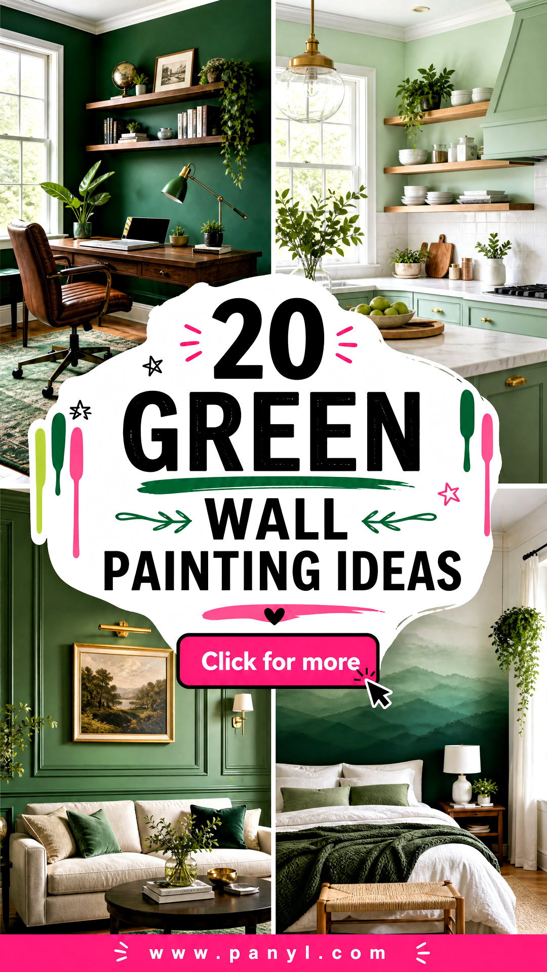 20 Green Wall Painting Ideas for a Fresh Stylish Modern Home - 20 Green Wall Painting Ideas for a Fresh, Stylish Modern Home