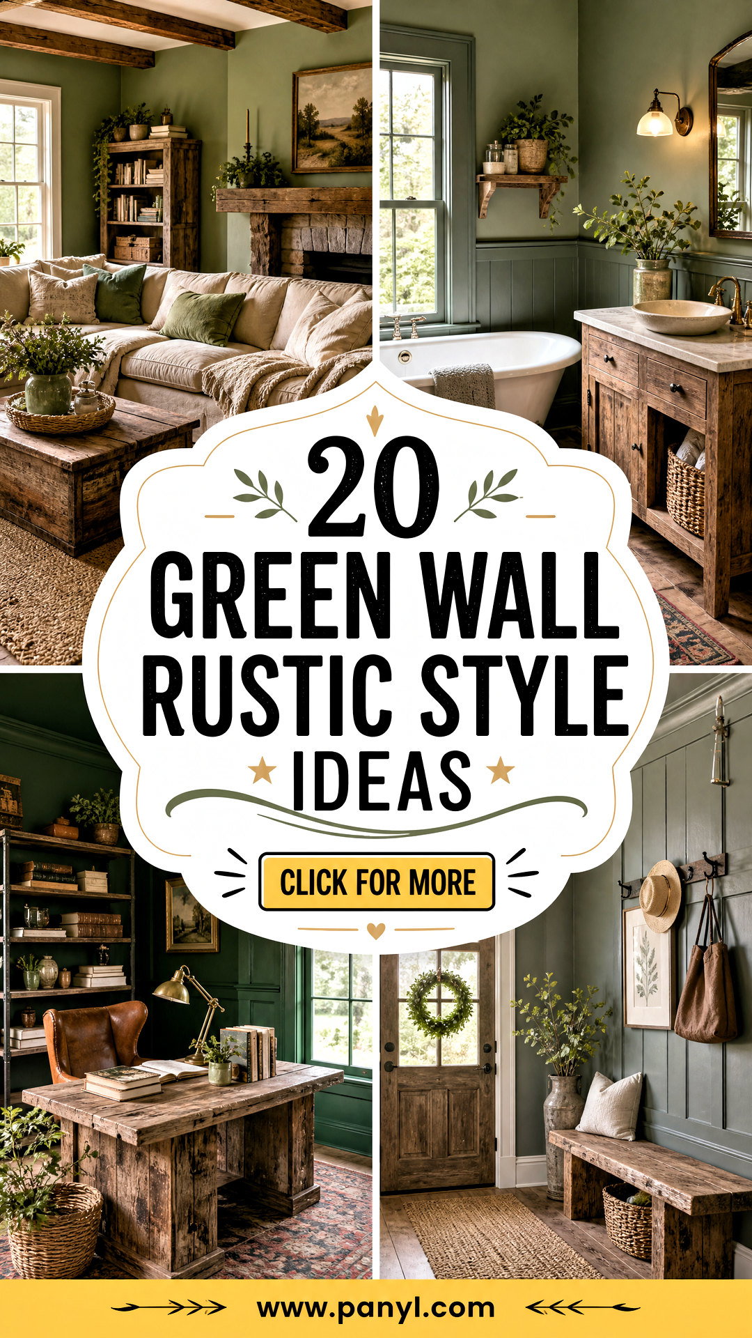 20 Green Wall Rustic Style Ideas Cozy Country Inspiration - 20 Green Wall Rustic Style Ideas: Cozy Country Inspiration